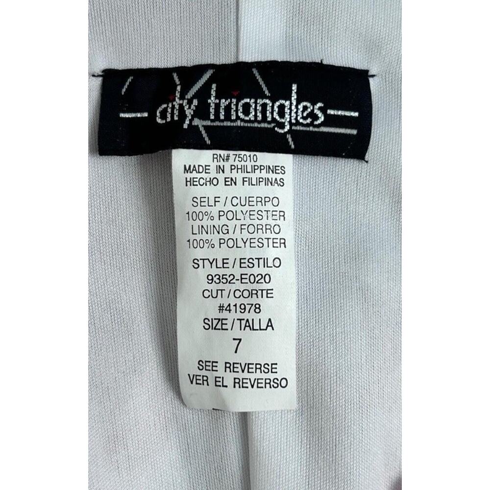 Vintage Y2K City Triangles White & Pink Floral Midi Dress Ruffles Size 7 NWT - Picture 4 of 6